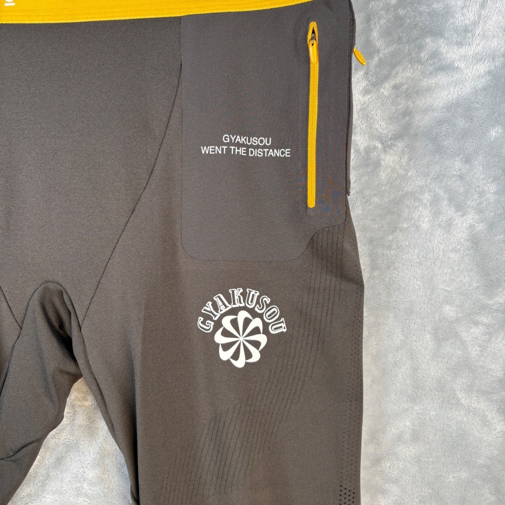 Nike x Gyakusou Undercover Helix Tights Mens XL Gray Yellow Running CD7115-274 - Picture 4 of 13